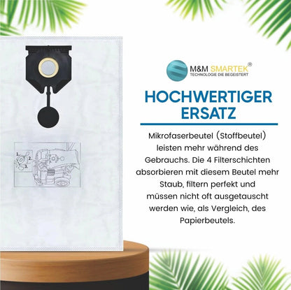 10 Beutel & 1x Filter geeignet für Kärcher 2.889-154.0 Kärcher NT 30/1 30 L 30L - 10-beutel-1x-filter-geeignet-fur-karcher-2-889-154-0-karcher-nt-30-1-30-l-30l von M&M Smartek®