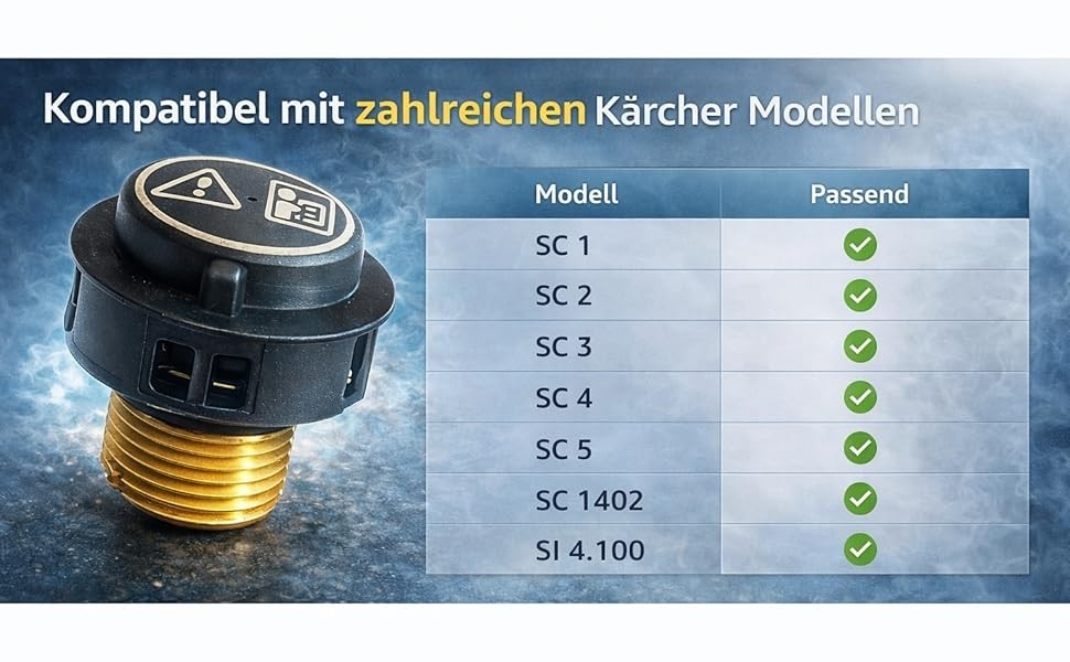 Sicherheits‑Druckverschluss kompatibel zu Kärcher SC 1402 Dampfreiniger KA 4.58012