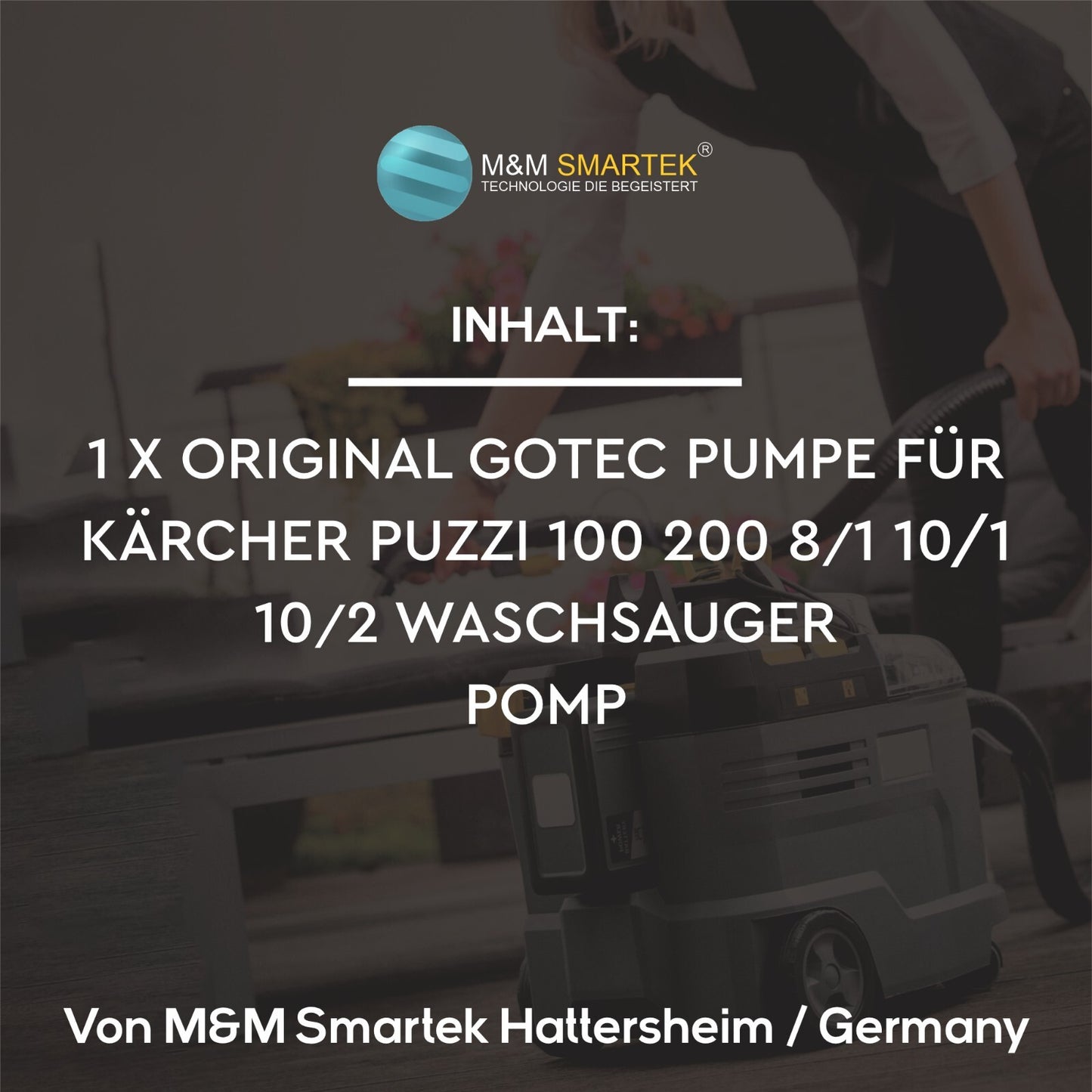 Gotec Wasserpumpe für Kärcher Puzzi 100 200 8/1 10/2 10/1 C ADV Hagerty V 1147246