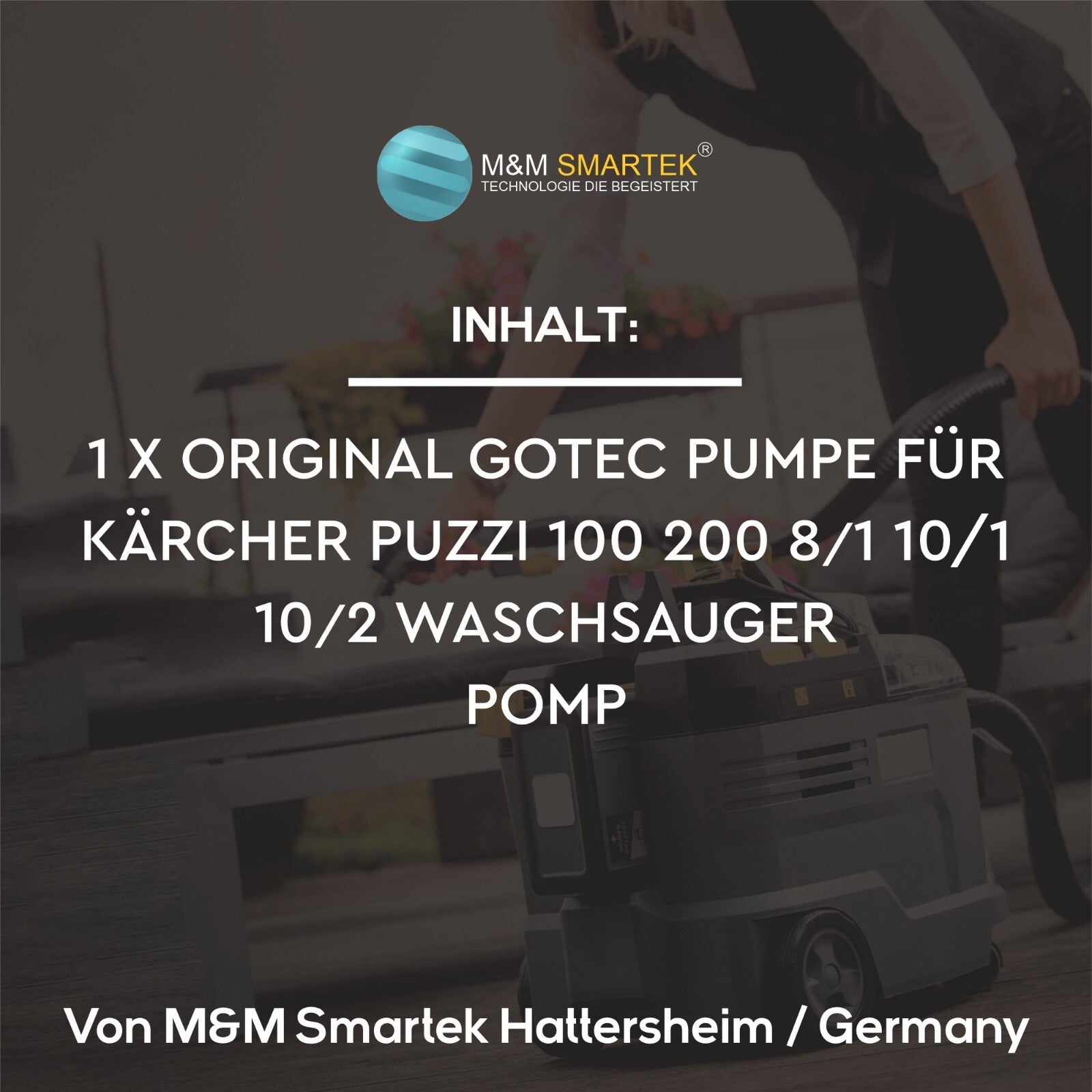 Gotec Wasserpumpe für Kärcher Puzzi 100 200 8/1 10/2 10/1 C ADV Hagerty V 1147246
