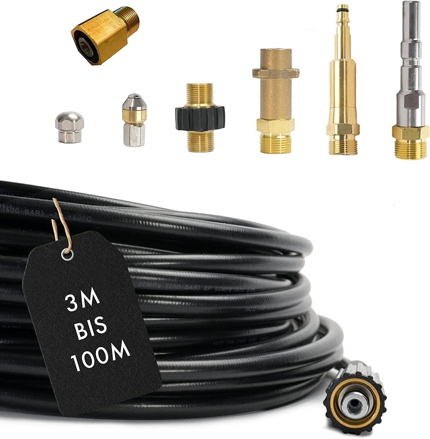 Rohrreinigungsschlauch SET 8-teilig für Kärcher Kränzle NILFISK ALTO EASY!Lock