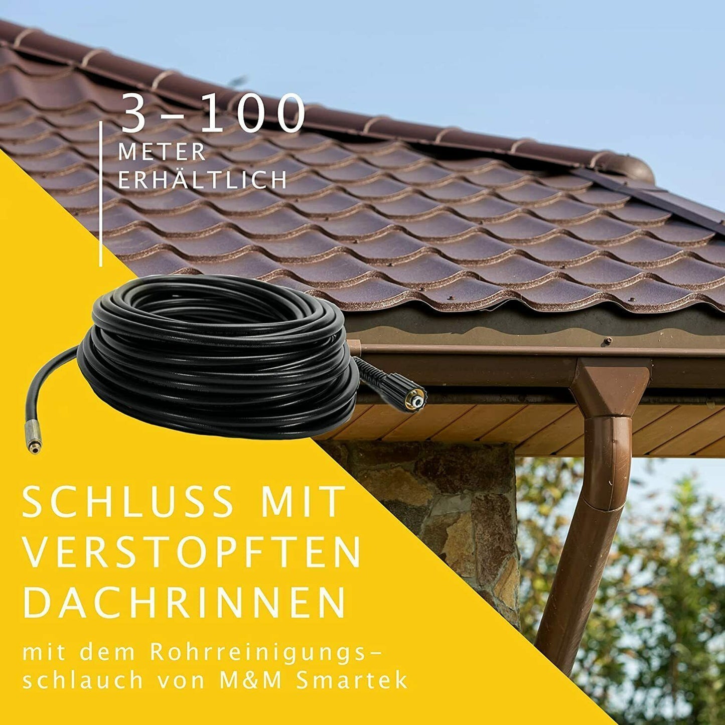 Rohrreinigungsschlauch 15-Teilig für Kärcher Kränzle NILFISK ALTO WAP Bosch B&D