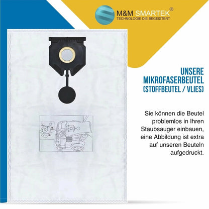 10 Beutel & 1x Filter geeignet für Kärcher 2.889-154.0 Kärcher NT 30/1 30 L 30L - 10-beutel-1x-filter-geeignet-fur-karcher-2-889-154-0-karcher-nt-30-1-30-l-30l von M&M Smartek®