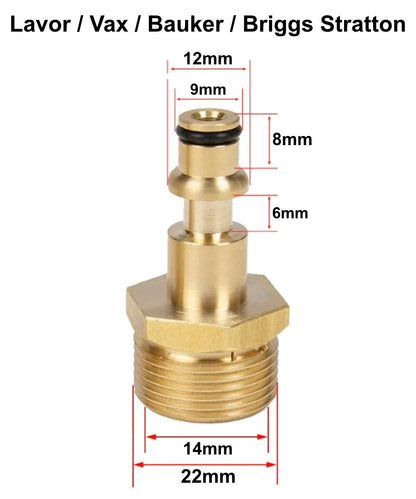 Stecknippel für Lavor / Bauker / VAX HD Pistole Adapter mit M22 AG Messing1