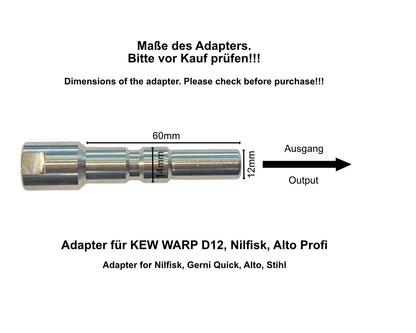 Adapter kompatibel für Kränzle Stecknippel D12 auf M22 IG ST30 Hochdruckreiniger
