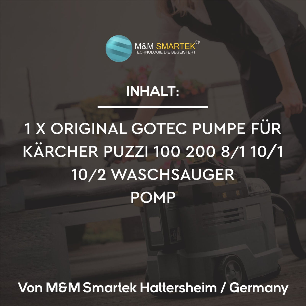Original Pumpe Gotec für Kärcher Puzzi 100 200 8/1 10/1 10/2 Waschsauger Pomp V27