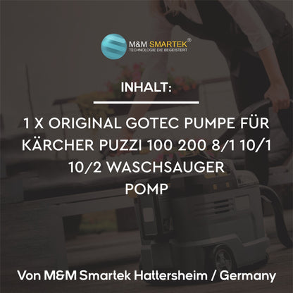 Original Pumpe Gotec für Kärcher Puzzi 100 200 8/1 10/1 10/2 Waschsauger Pomp V27