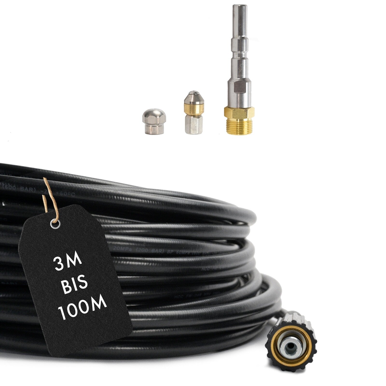 30 m Rohrreinigungsschlauch Set PROFESSIONAL 4 teilig für Nilfisk Alto HD HDS !0
