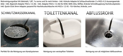 Rohrreinigungsschlauch 14-Teilig für Kärcher Kränzle NILFISK ALTO WAP Bosch B&D